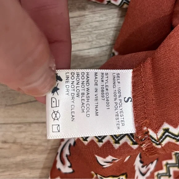 Boutique maxi dress floral size small rust - Picture 9 of 10